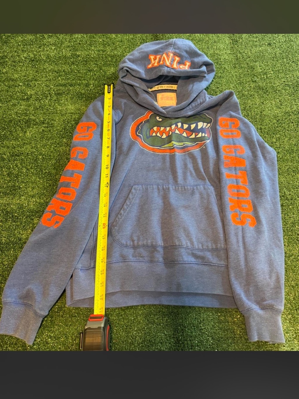 PINK Victoria's Secret Blue Crewneck Sweatshirt with Orange